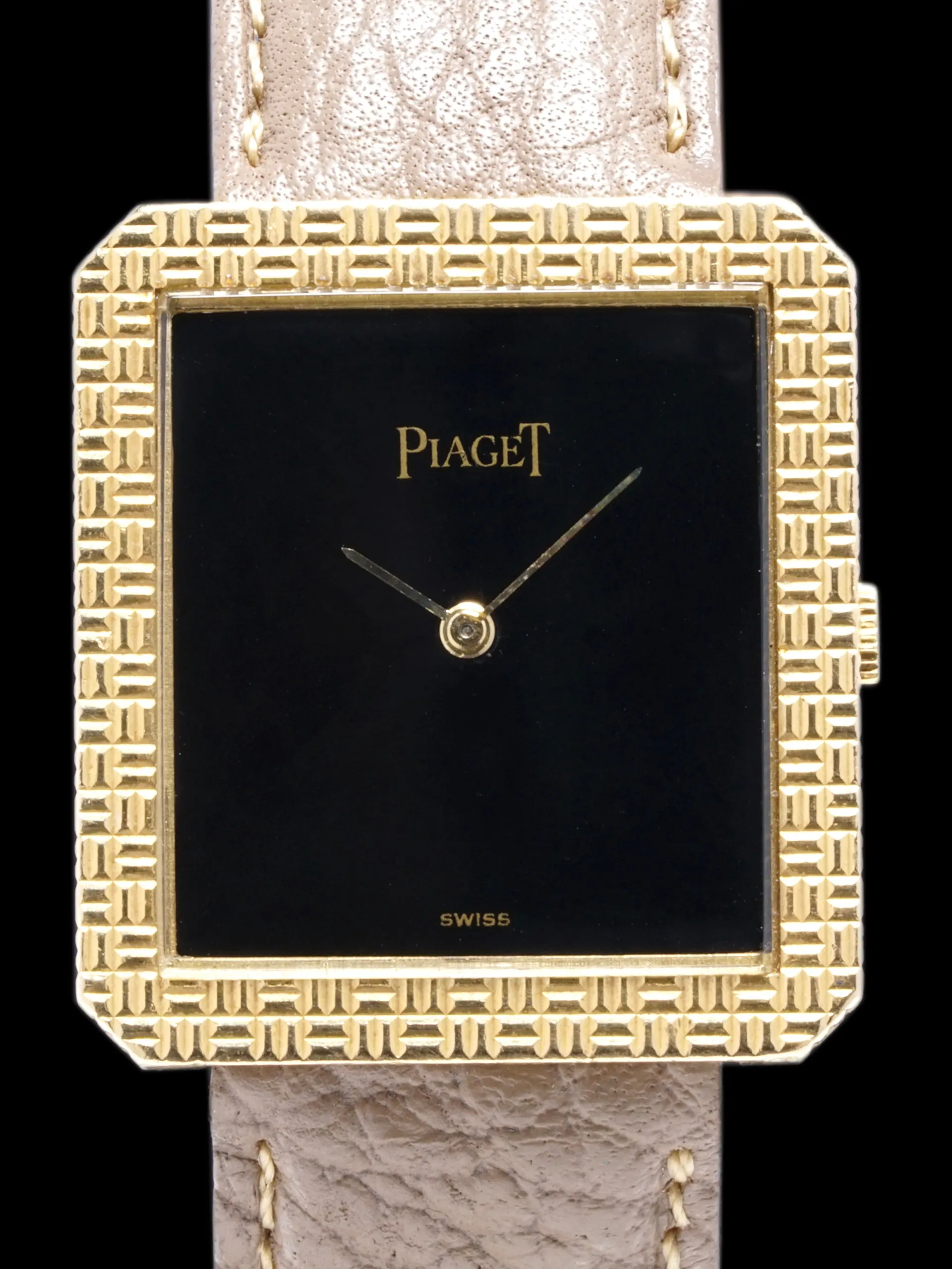 1970s Piaget 18K YG Tank (Ref. 91543) Onyx Dial