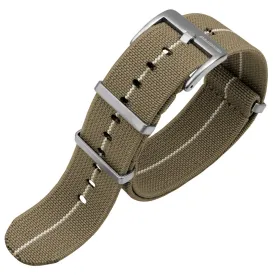 1973 British Military Watch Strap: AIRBORNE Elastic - Desert Sand / White