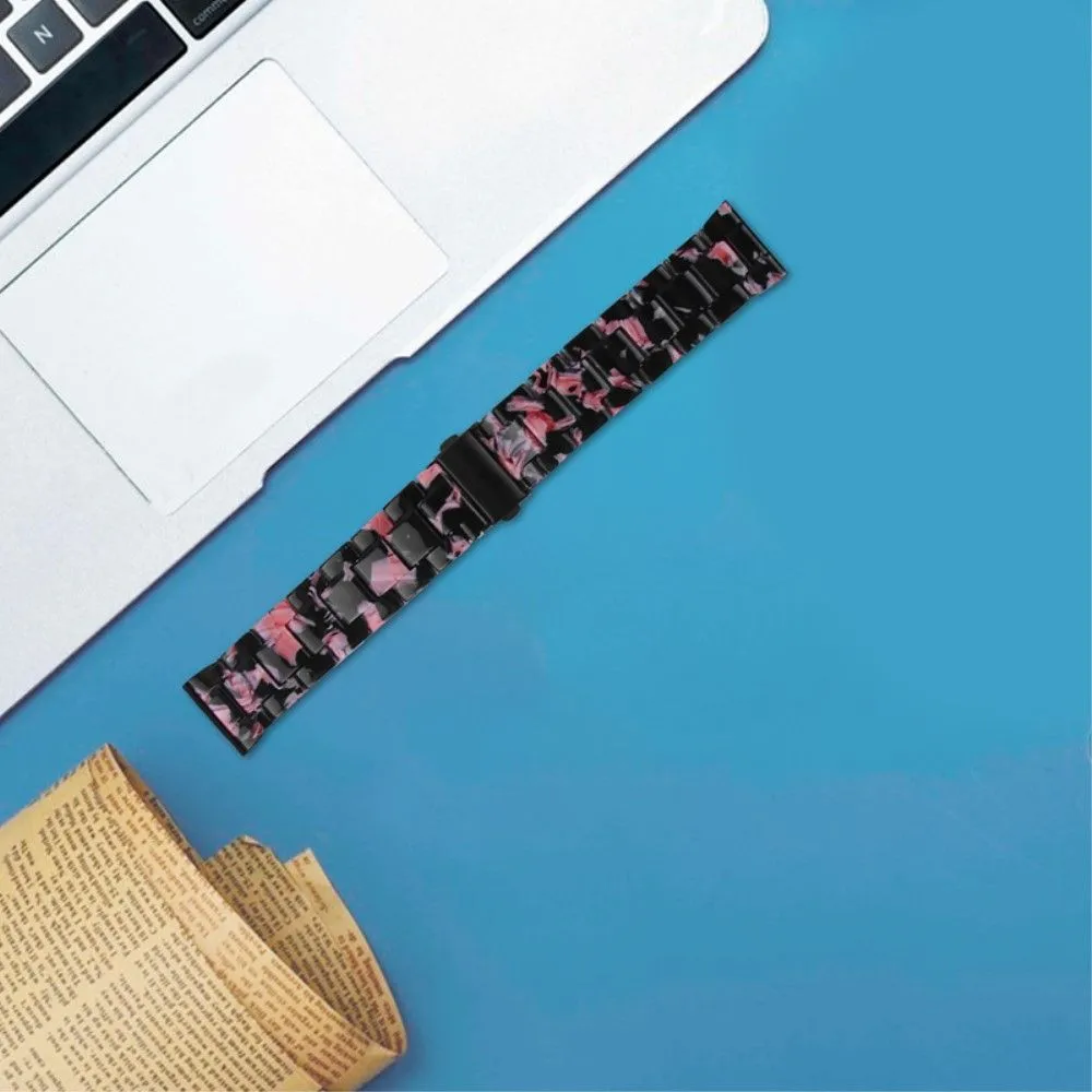 20mm smooth resin watch strap for Garmin watch - Black / Pink