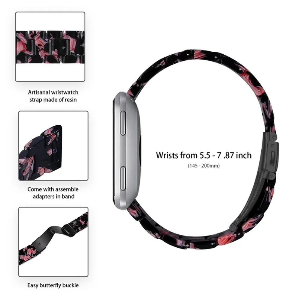 20mm smooth resin watch strap for Garmin watch - Black / Pink