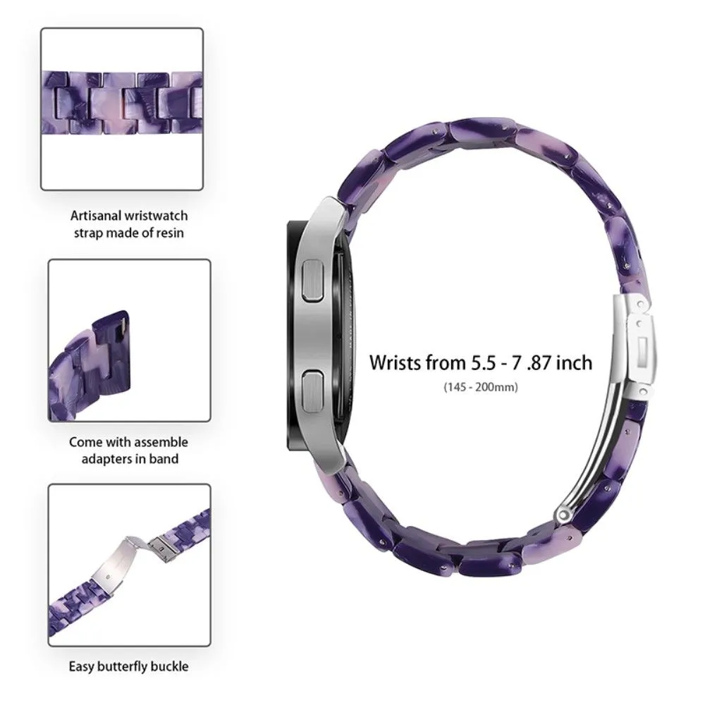 20mm smooth resin watch strap for Garmin watch - Dark Grey / Pink