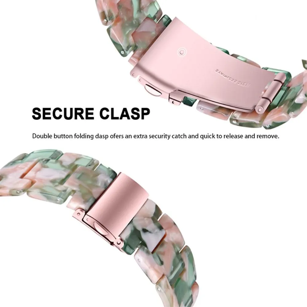 20mm smooth resin watch strap for Garmin watch - Pink / Green