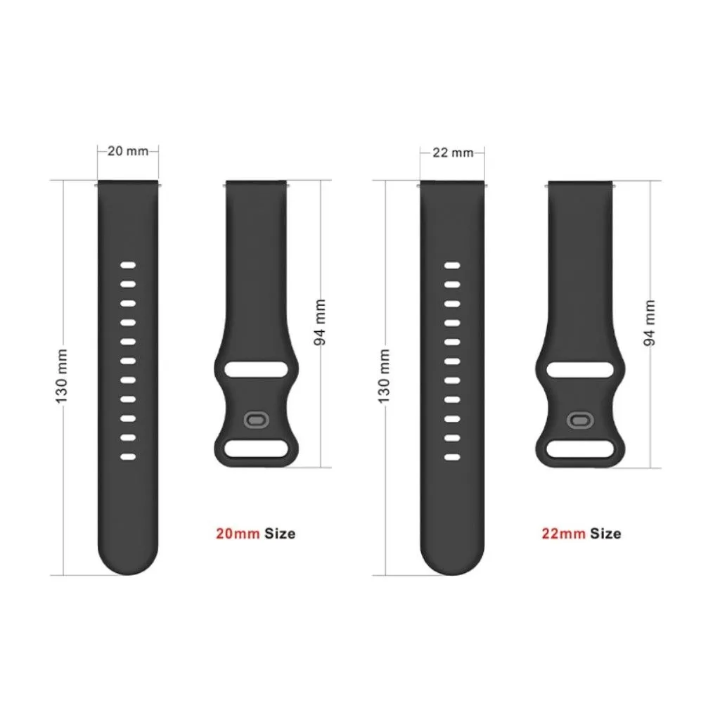 22mm Universal comfortable silicone watch strap - Pink