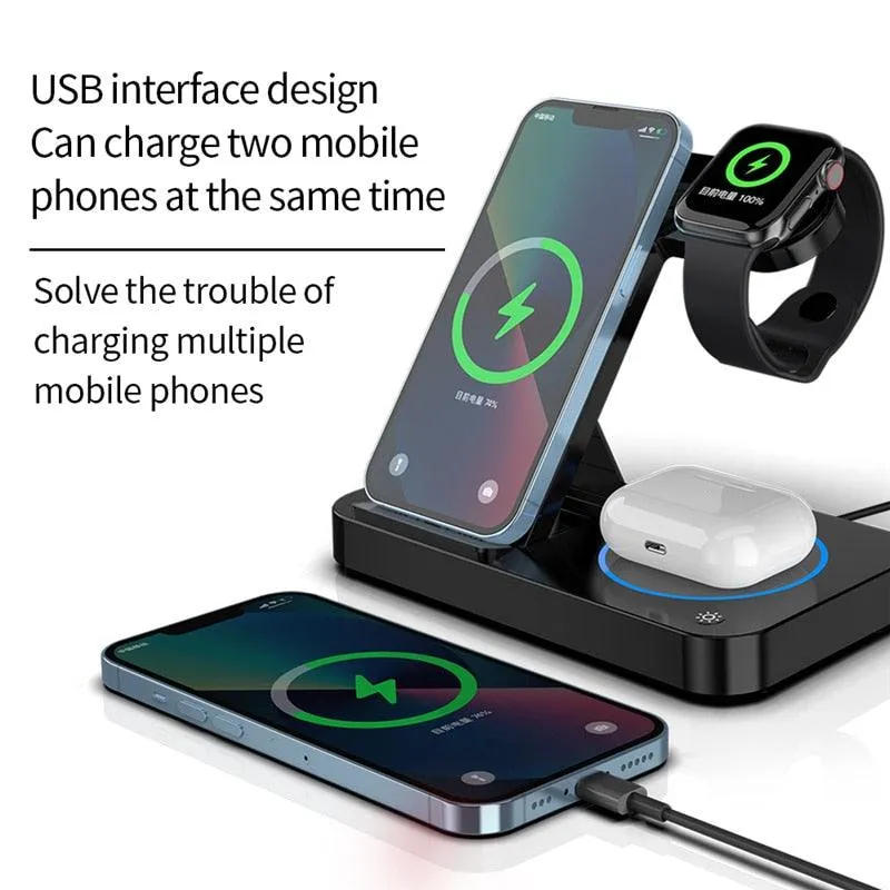 4 in 1 Wireless Charging Station | Samsung Galaxy, iPhone Pro