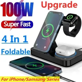 4 in 1 Wireless Charging Station | Samsung Galaxy, iPhone Pro