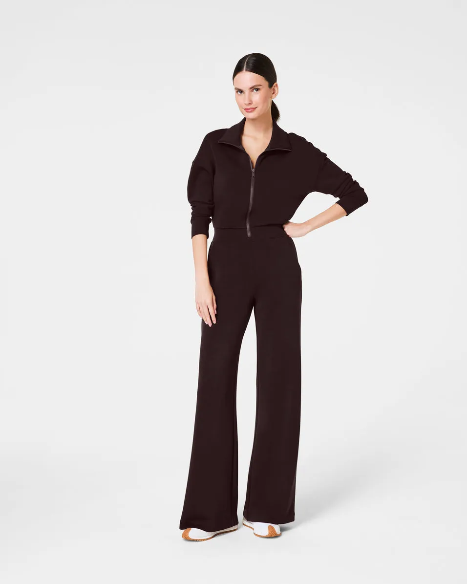 AirEssentials Long Sleeve Truffle Brown Wide Leg Jumpsuit