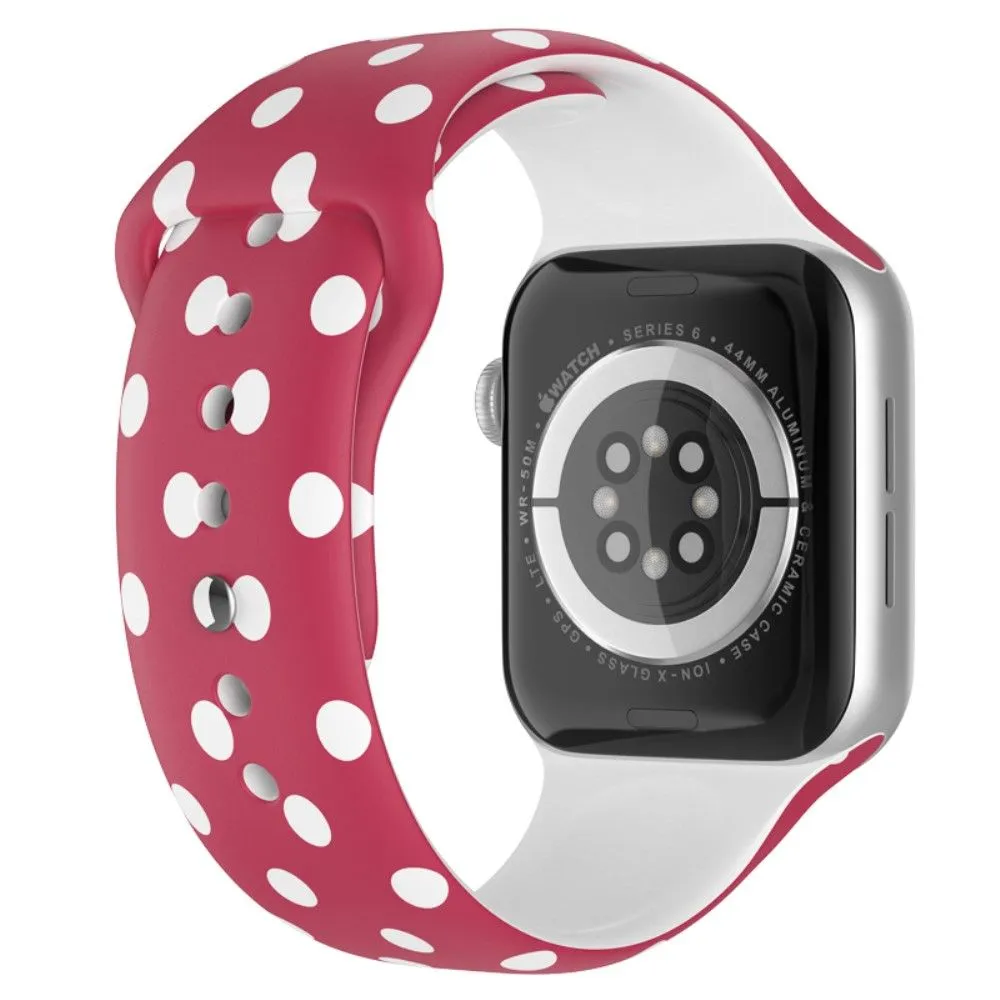 Apple Watch (41mm) christmas pattern silicone watch strap - White Dot / Size: L