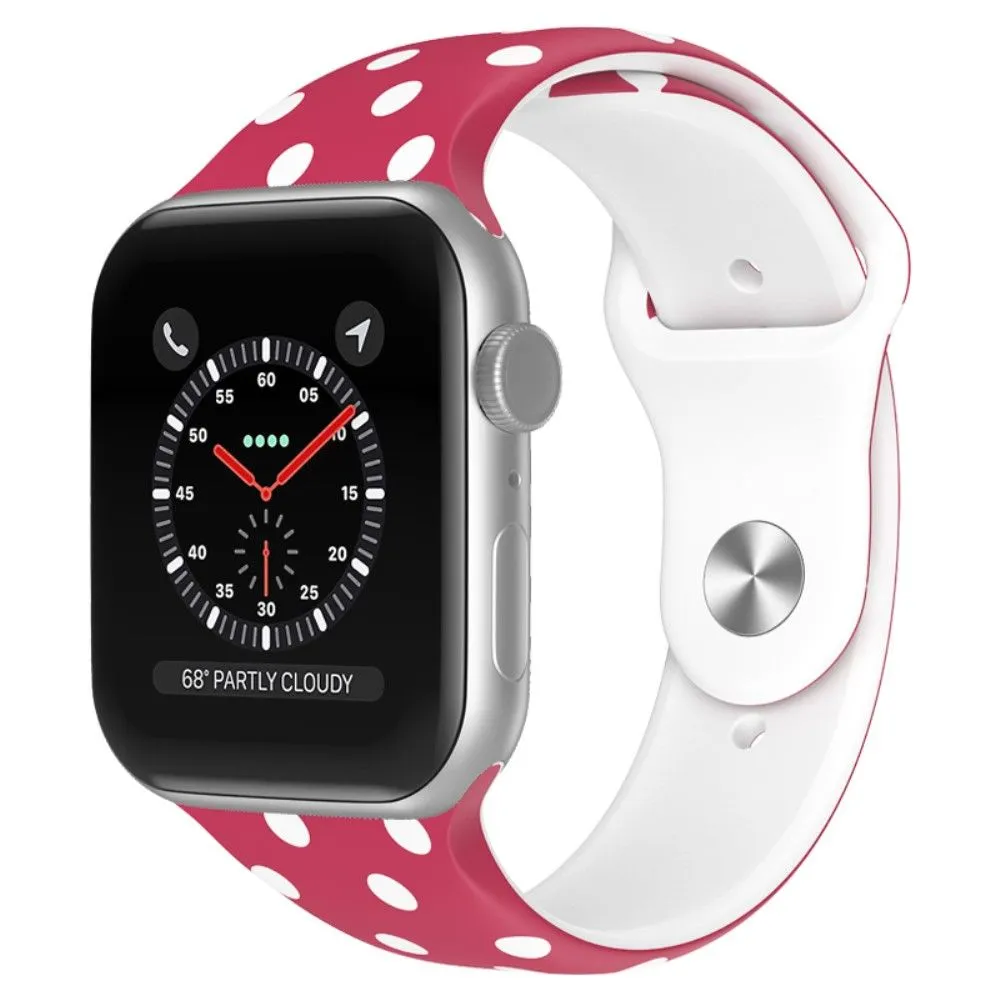 Apple Watch (41mm) christmas pattern silicone watch strap - White Dot / Size: L