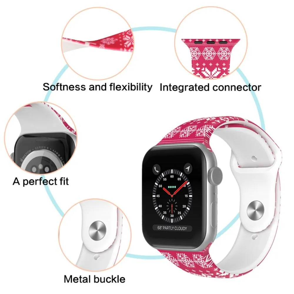 Apple Watch (41mm) christmas pattern silicone watch strap - White Dot / Size: L