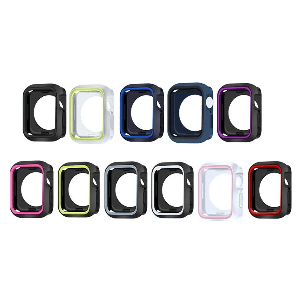 Apple Watch (41mm) dual color silicone cover - Black / Purple