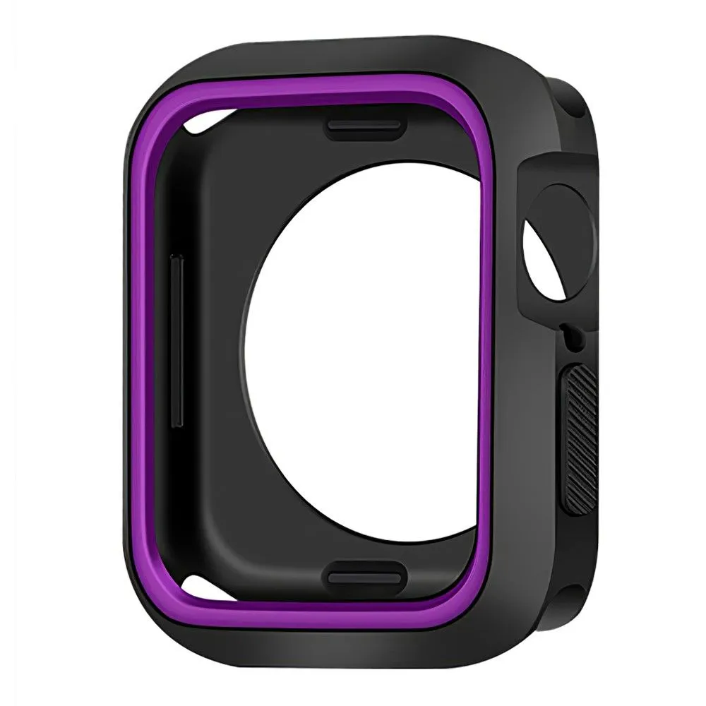 Apple Watch (41mm) dual color silicone cover - Black / Purple