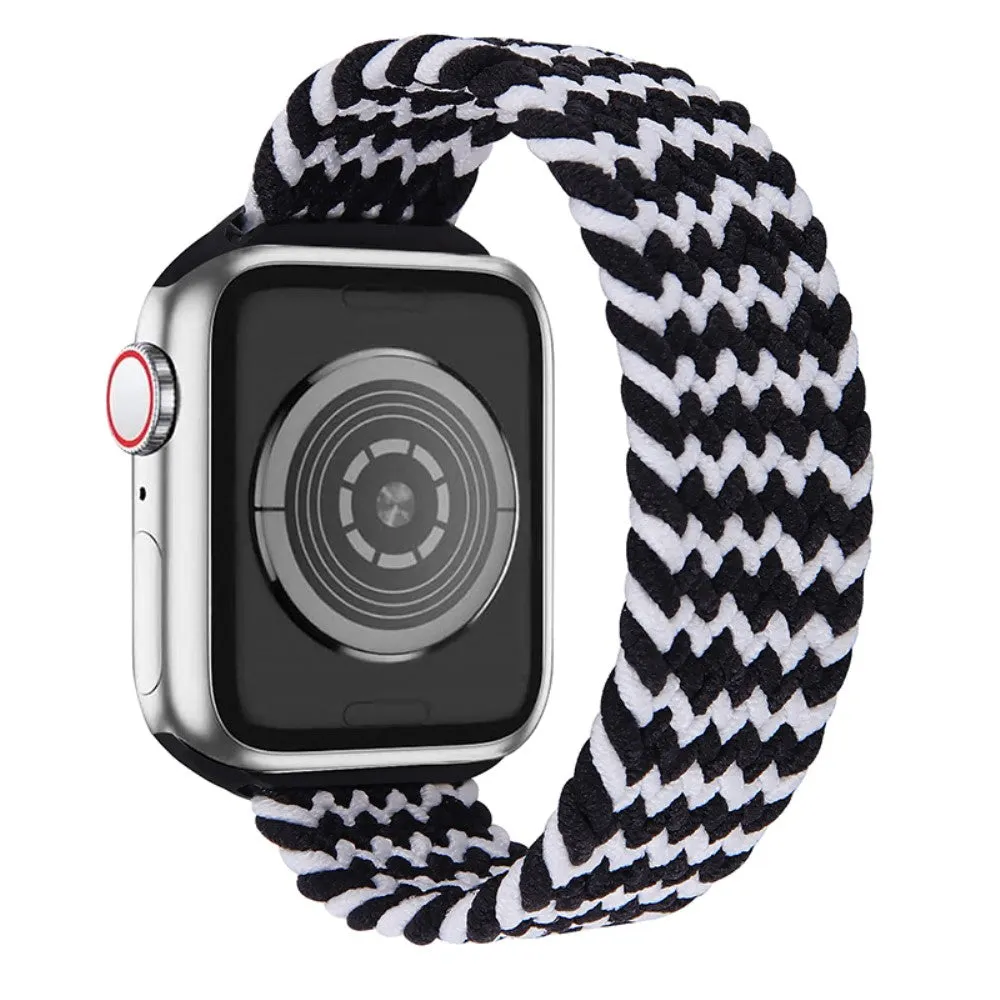 Apple Watch (41mm) elastic watch strap - Black / White / Size: L