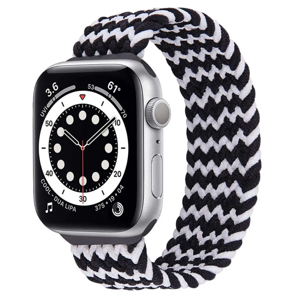 Apple Watch (41mm) elastic watch strap - Black / White / Size: L