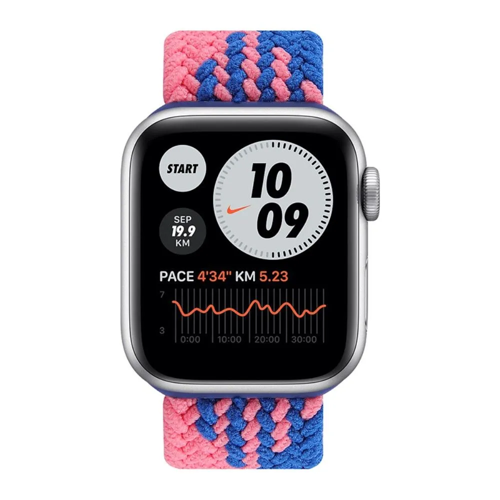 Apple Watch (41mm) elastic watch strap - Blue / Pink Splicing / Size: M