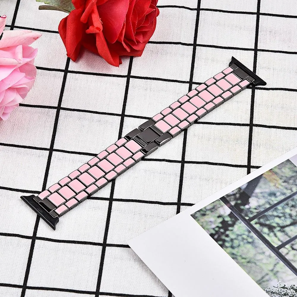 Apple Watch (45mm) 3 bead fashionable watch strap - Pink / Grey