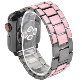 Apple Watch (45mm) 3 bead fashionable watch strap - Pink / Grey