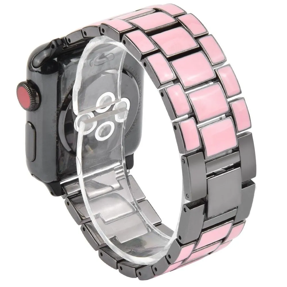 Apple Watch (45mm) 3 bead fashionable watch strap - Pink / Grey