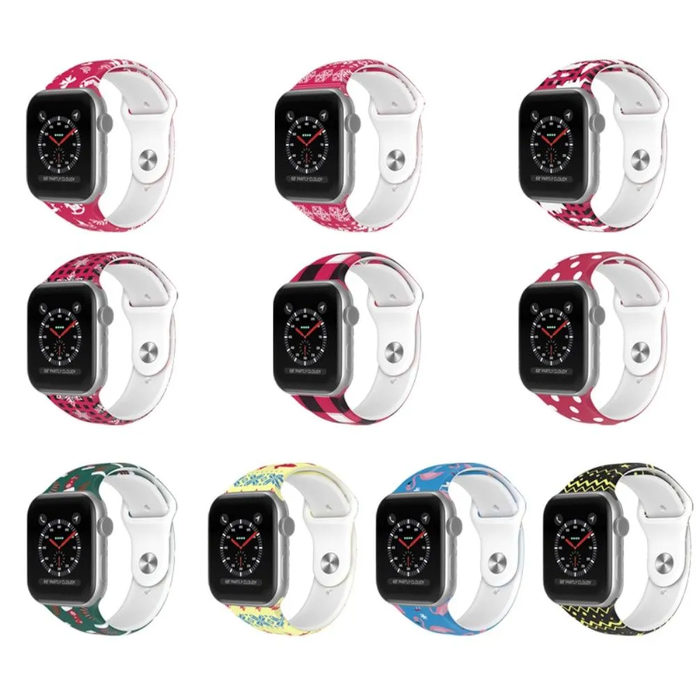 Apple Watch (45mm) christmas pattern silicone watch strap - Plaid / Size: L