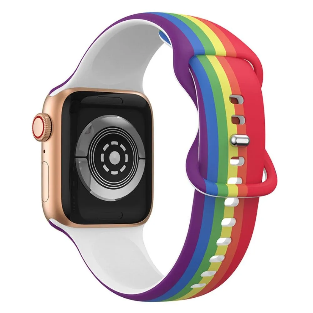 Apple Watch (45mm) design style silicone watch strap - Rainbow