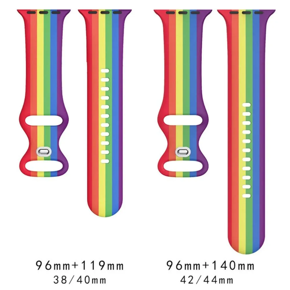 Apple Watch (45mm) design style silicone watch strap - Rainbow