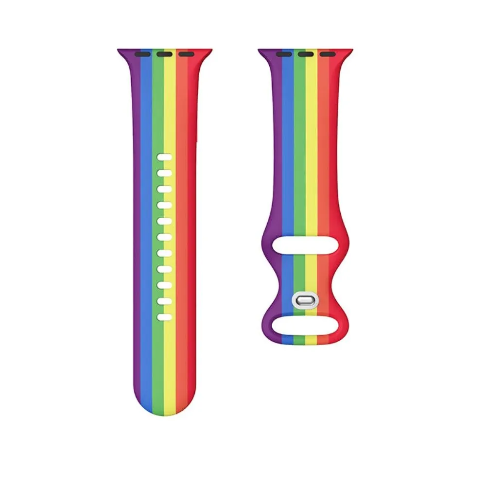 Apple Watch (45mm) design style silicone watch strap - Rainbow