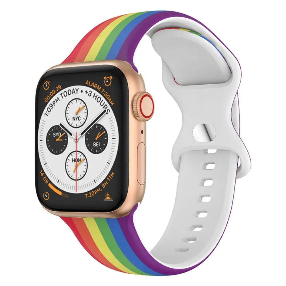 Apple Watch (45mm) design style silicone watch strap - Rainbow