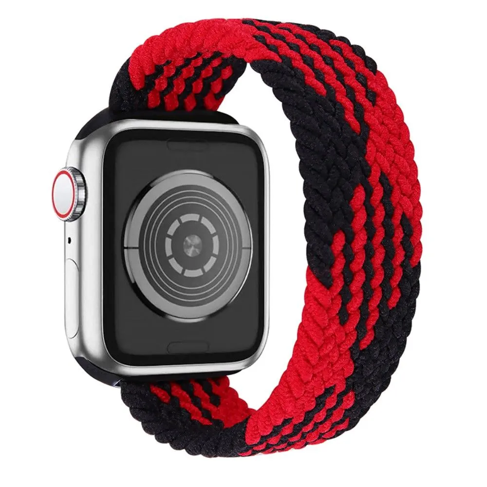 Apple Watch (45mm) elastic watch strap - Black / Red Splicing / Size: XL