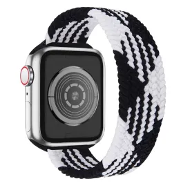 Apple Watch (45mm) elastic watch strap - Black / White Splicing / Size: M