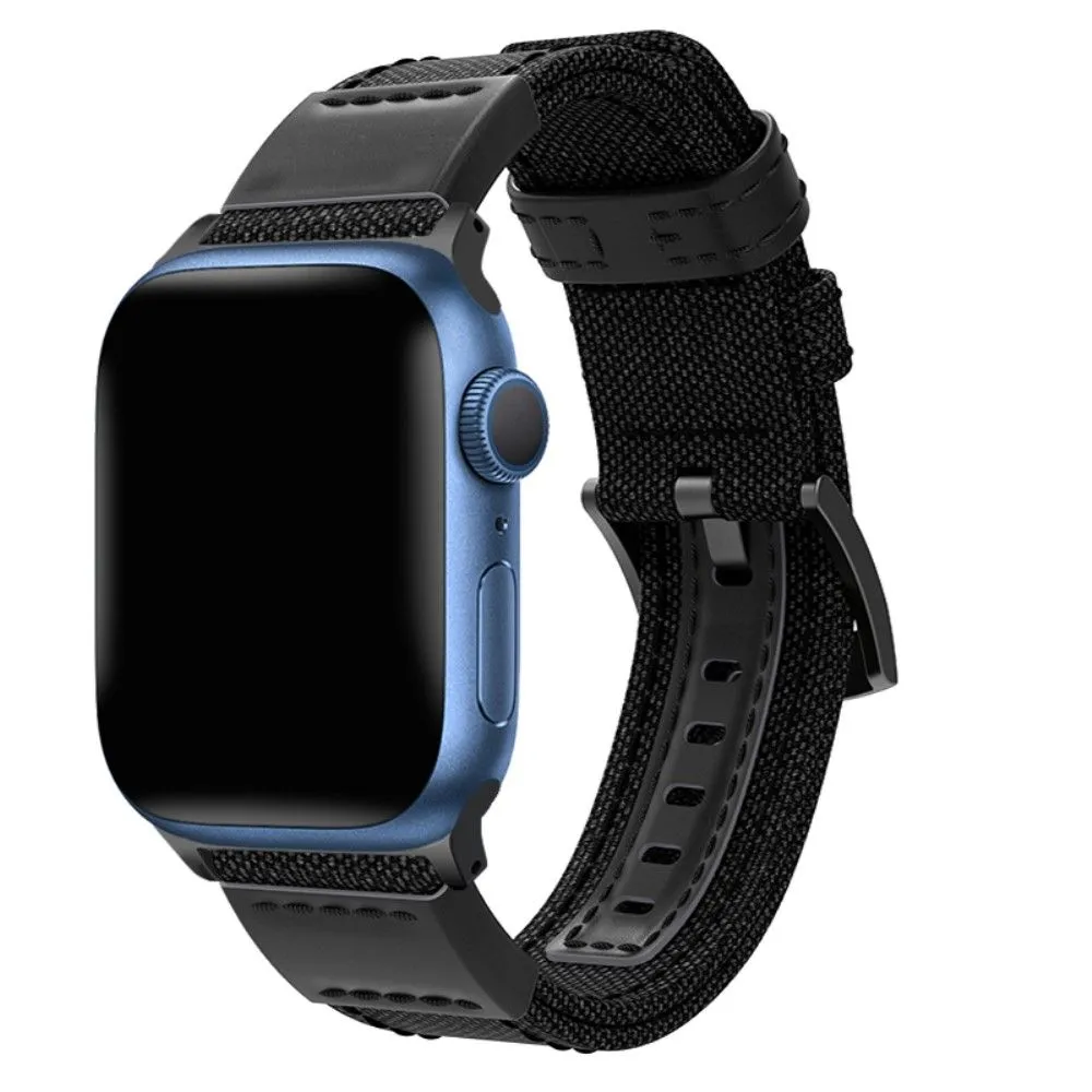 Apple Watch (45mm) nylon stylish watch strap - Black