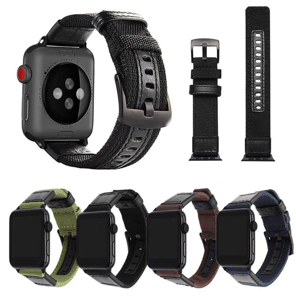 Apple Watch (45mm) nylon stylish watch strap - Black