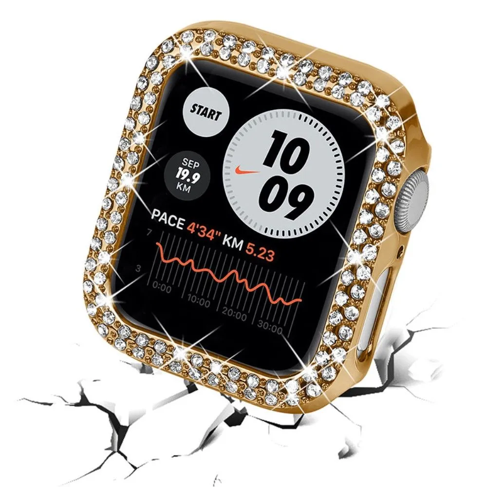 Apple Watch (45mm) rhinestone décor protective cover - Gold