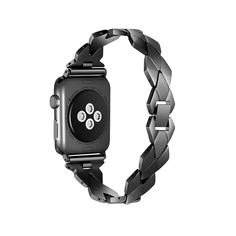 Apple Watch (45mm) stainless steel rhombus link watch strap - Black