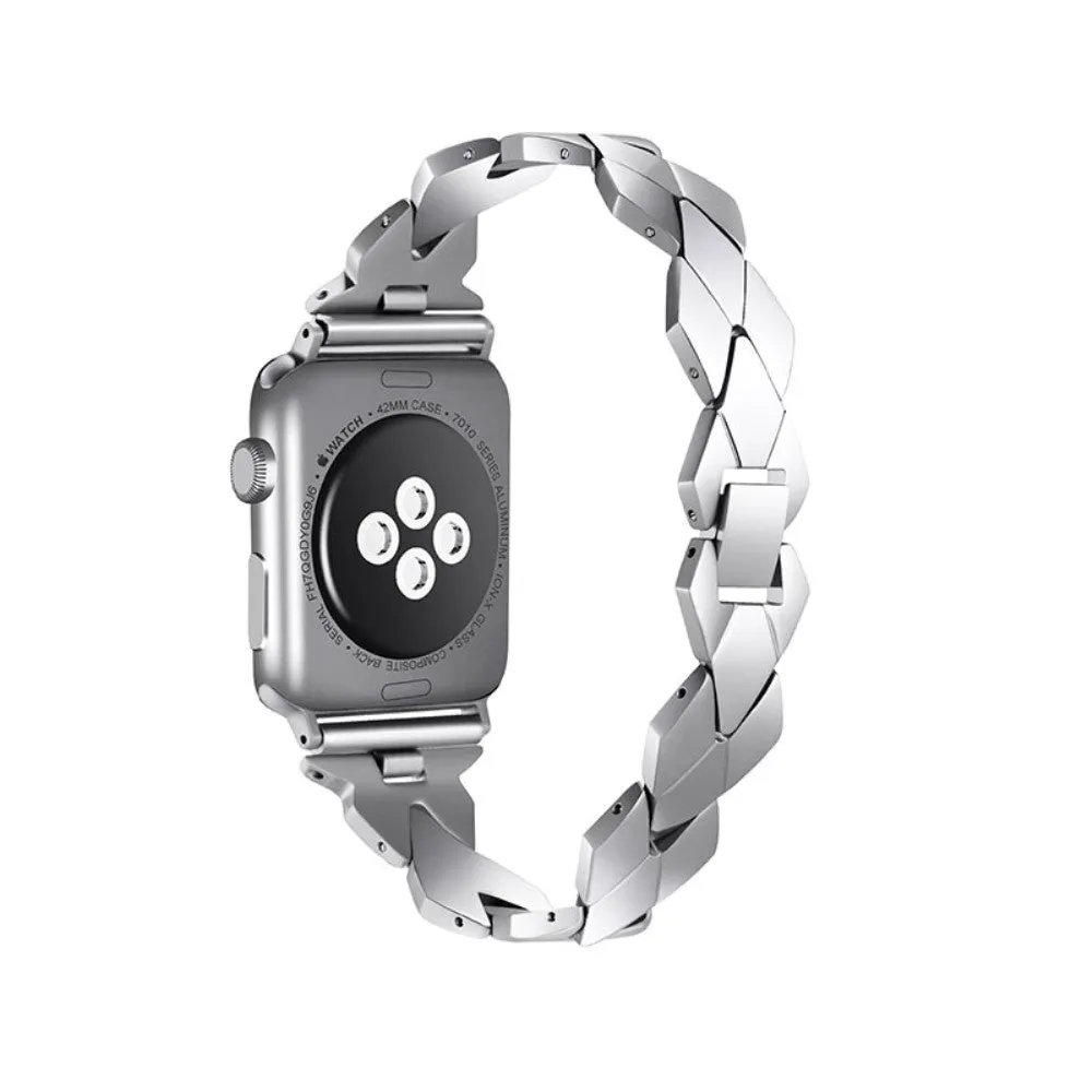 Apple Watch (45mm) stainless steel rhombus link watch strap - Silver