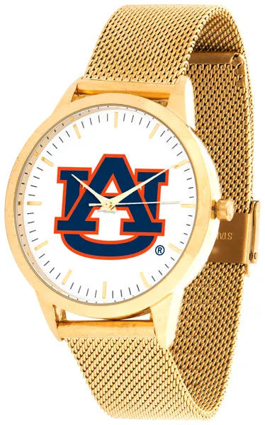 Auburn Tigers Statement Mesh Band Unisex Watch - Gold