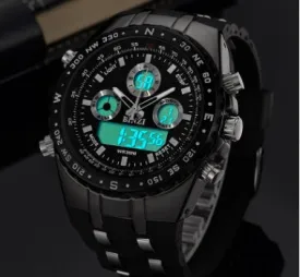 BINZI Men's Digital Sport Watch – Water Resistant, LED Display, Alarm