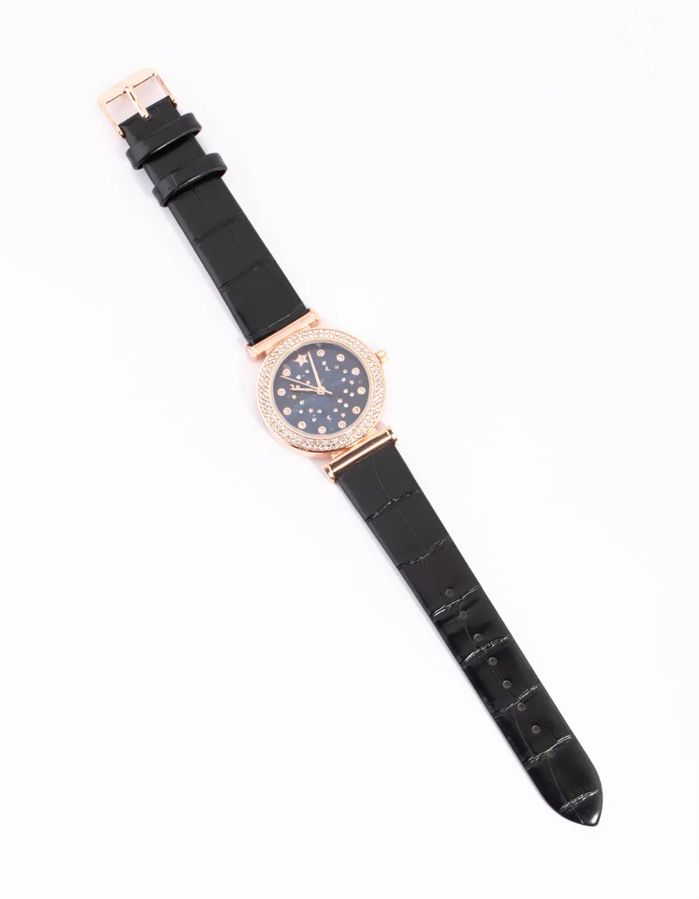 Black Starry Night PU-Strap Watch