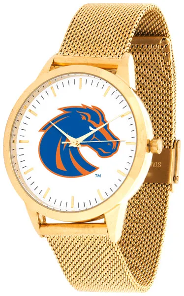 Boise State Statement Mesh Band Unisex Watch - Gold