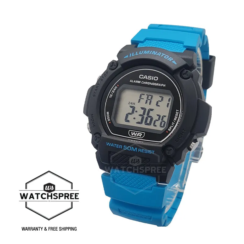 Casio Men's Digital Blue Resin Band Watch W219H-2A2 W-219H-2A2 [Kids]