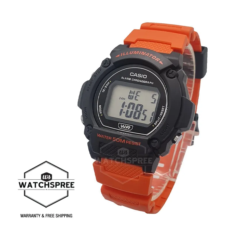 Casio Men's Digital Orange Resin Band Watch W219H-4A W-219H-4A [Kids]