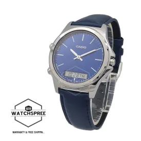 Casio Men's Standard Analog Digital Blue Leather Strap Watch MTPVC01L-2E MTP-VC01L-2E