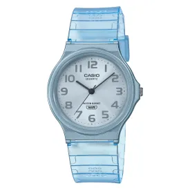 Casio Pop Series Classic Analog Blue Transparent Resin Band Watch MQ24S-2B MQ-24S-2B