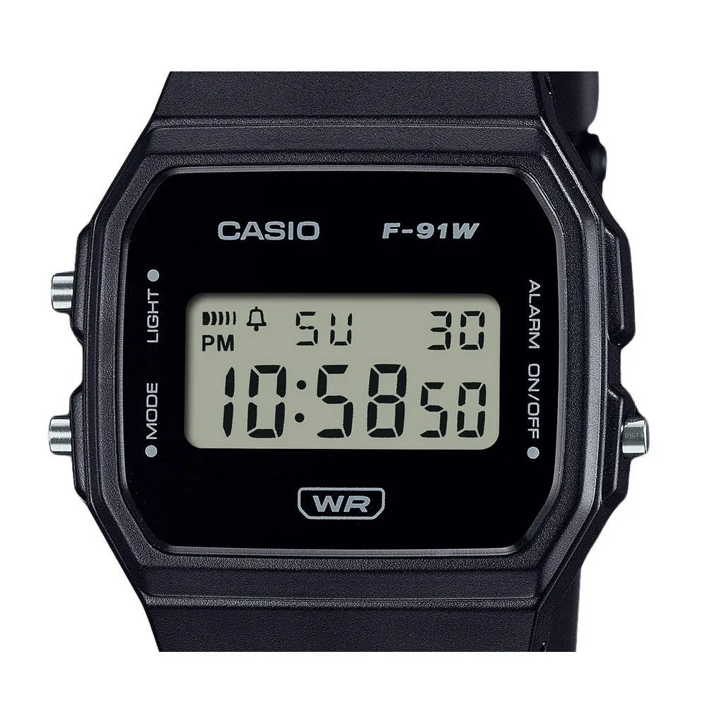 Casio POP Series F-91WB-1ADF Unisex Black Digital Watch