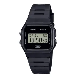 Casio POP Series F-91WB-1ADF Unisex Black Digital Watch