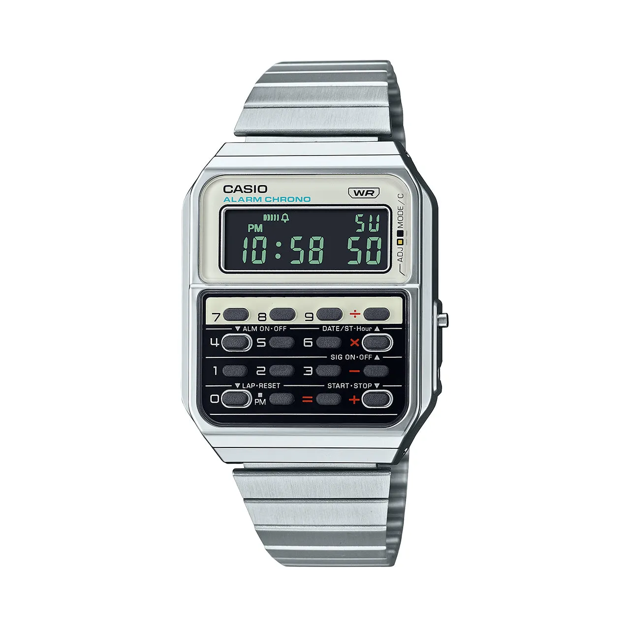 Casio Vintage 70's Style Digital Calculator White Dial Unisex Watch | CA-500WE-7BDF