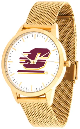 Central Michigan Statement Mesh Band Unisex Watch - Gold