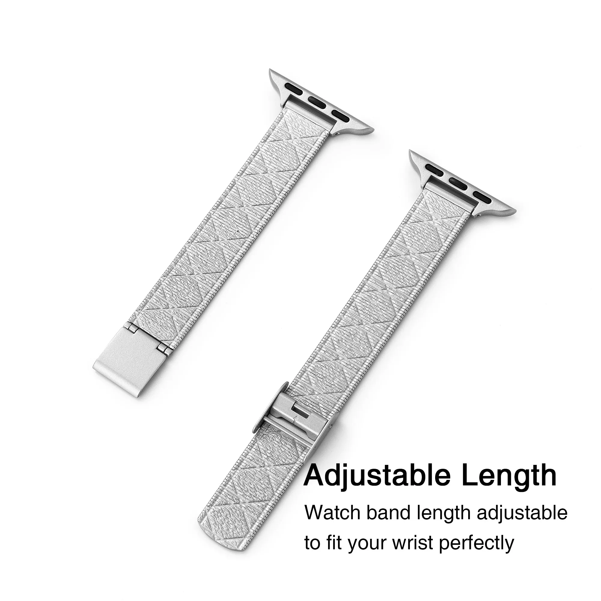 Diamond Textured Stainless Steel Watch Band