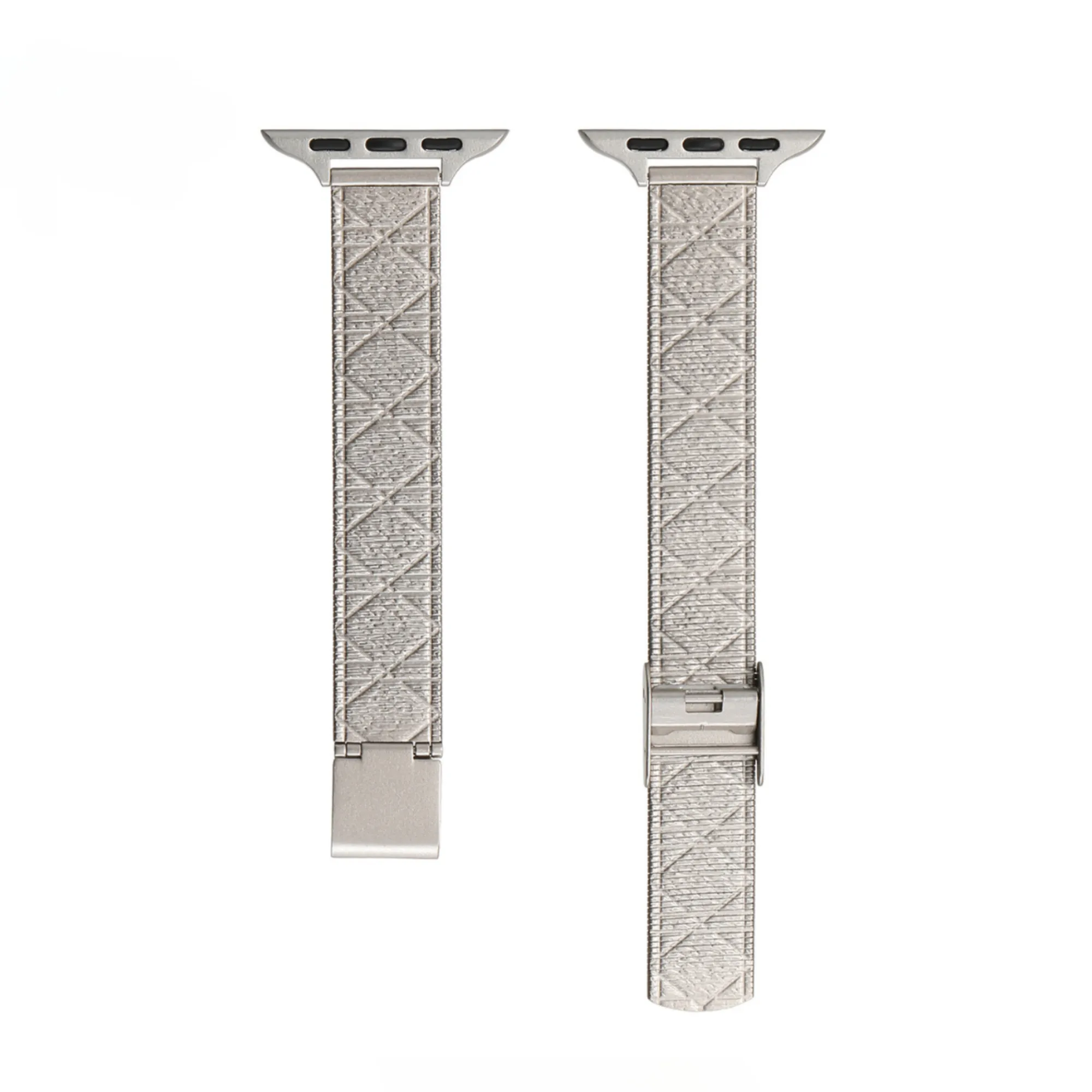 Diamond Textured Stainless Steel Watch Band