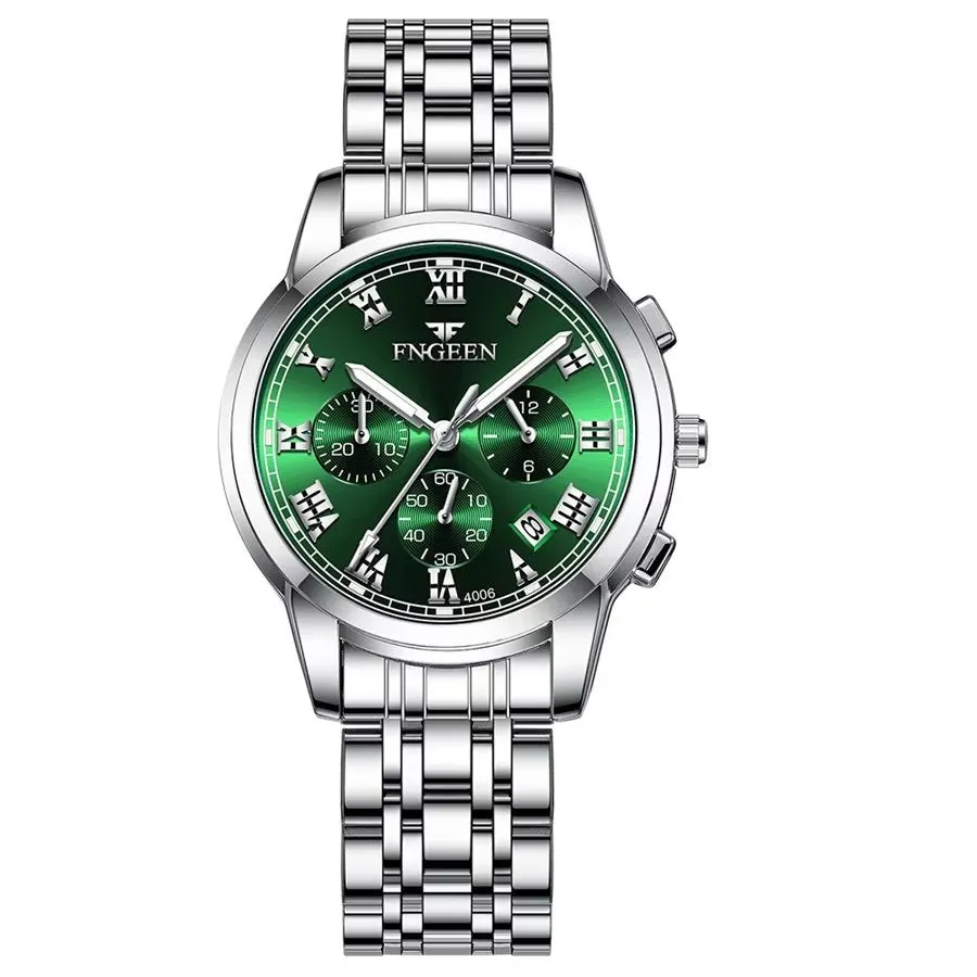 Elegant Steel Band Quartz Men's Sporty Watch