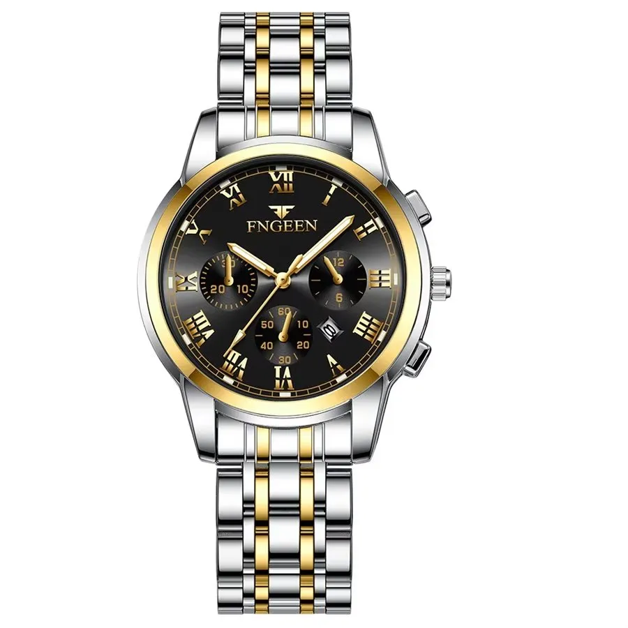 Elegant Steel Band Quartz Men's Sporty Watch