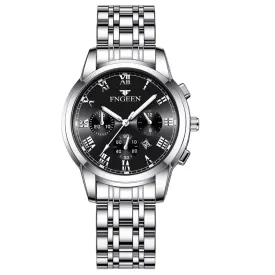 Elegant Steel Band Quartz Men's Sporty Watch